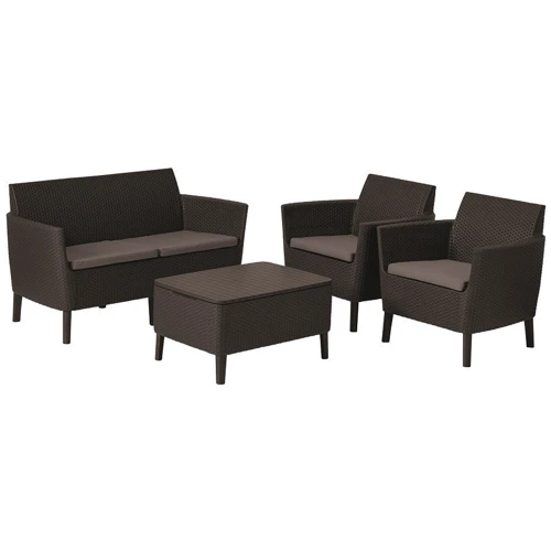 Комплект садовой мебели Allibert Salemo set коричневый (8711245146263)