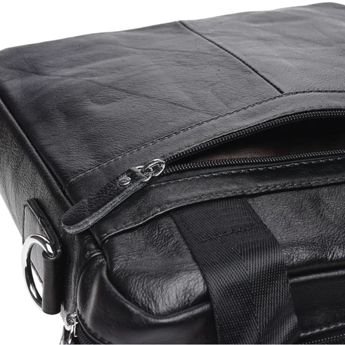 Мужская сумка планшет Borsa Leather черная (K18859-black): Фактура Матовая, Гладкая