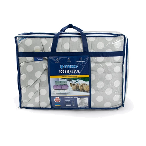 Одеяло Руно Bubbles grey шерстяное 200х220 см (322.137ШУ_Bubbles grey): Материал чехла сатин