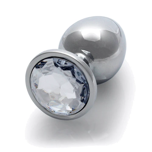 Металлическая анальная пробка Ouch! Heart Gem Silver - Diamond, М