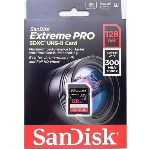 Карта пам'яті SanDisk 128GB SDXC Class 10 UHS-II U3 4K Extreme Pro (SDSDXPK-128G-GN4IN): Тип карти SDXC