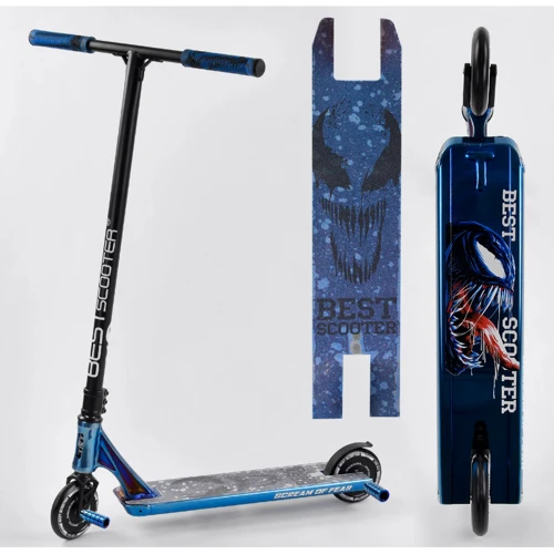Самокат трюкових Best Scooter "SIMBIOTE" HIC-система, Пегі, алюмінієвий диск і дека Black / Blue (102310)