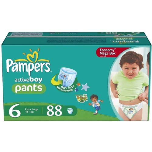 Підгузки-трусики Pampers Active Boy Extra Large (16+ кг) Мега 88шт (4015400617457) фото 8