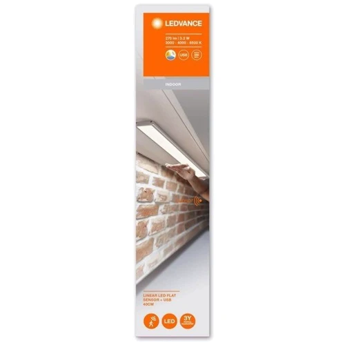 Світильник LEDVANCE LINEAR LED FLAT акумуляторний USB SEN 40см 3.2W 200Lm CCT: Призначення Для передпокою