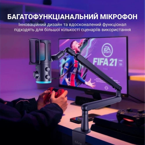 Конденсаторный USB микрофон Fifine TAM6 Black фото 5