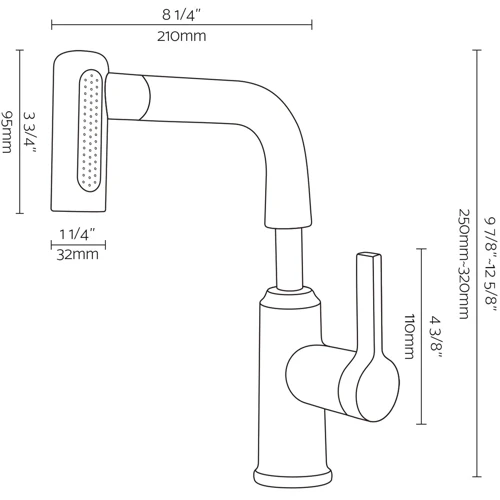 Смеситель для раковины Lefton Single-Hole Waterfall & Pull-Out Liftable Bathroom Faucet-BF2209 Matt Black: Назначение Для раковины