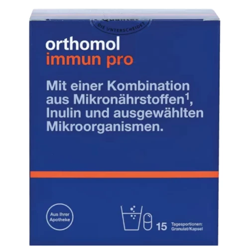 Orthomol Immun Pro Комплекс для восстановление кишечной микрофлоры и иммунитета 15 порций (порошок/капсулы)