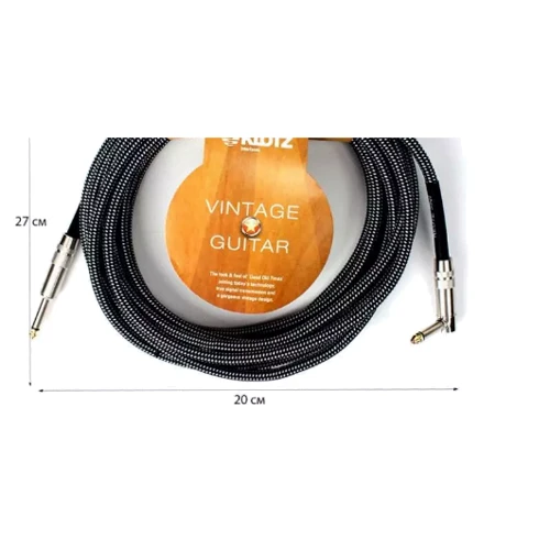 Кабель инструментальный KLOTZ 59 VINTAGE PRO GUITAR CABLE ANGLED 6 M