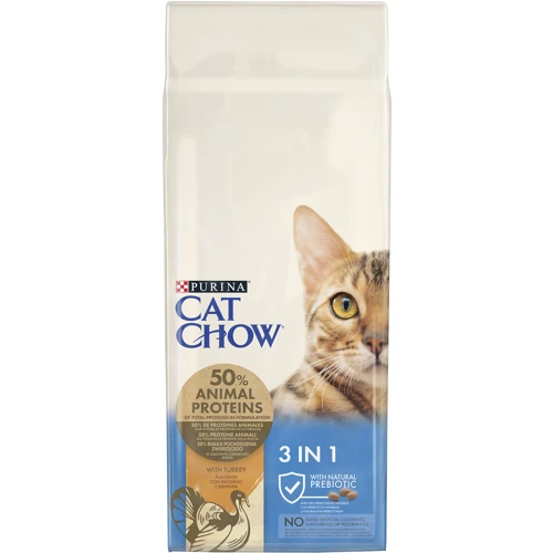 Сухой корм Purina Cat Chow Feline для взрослых кошек с индейкой 15 кг (7613034153746)
