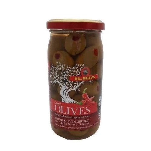 Оливки ILIDA Green Agriniou variety stuffed with Natural Pepper 215 г (WT3261)