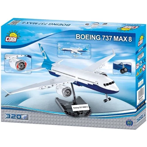 Конструктор COBI Самолет Boeing 737 MAX 8, 320 деталей (COBI-26175): Количество деталей, шт. 320