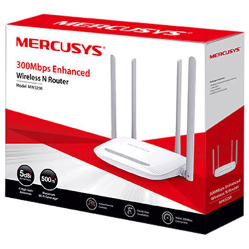 Маршрутизатор Wi-Fi Mercusys MW325R: Максимальная скорость 300 Мбит/с