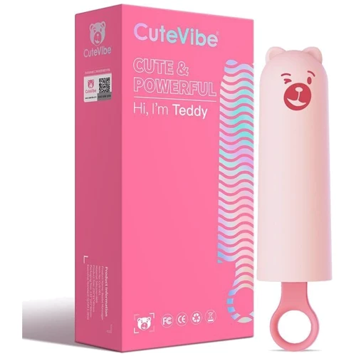 Вибратор CuteVibe Teddy Pink (Black Dildo)