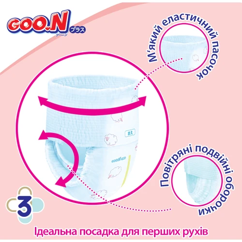 Трусики-підгузки Goo.N Plus для дітей 12-20 кг (розмір XL, унісекс, 38 шт.): Вага 12-20 кг