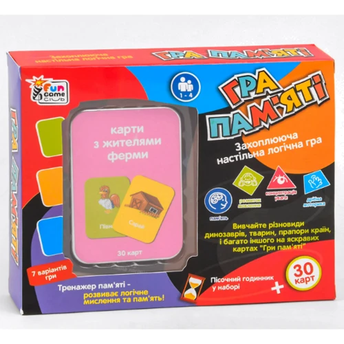 Настольная игра 4FUN Game Club UKB-B 0045-11 4 Игра памяти Жители фермы песочные часы