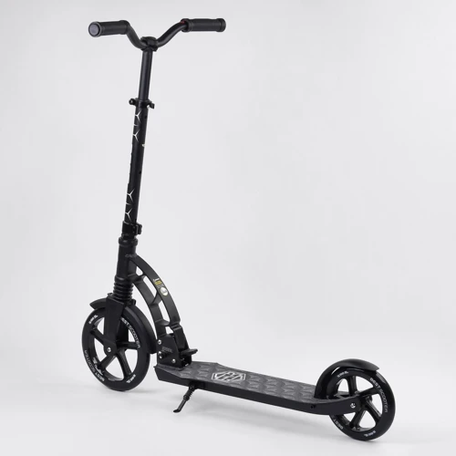 Самокат двухколесный Best Scooter с PU колесами, 1 амортизатором Black (99664): Материал колес полиуретан