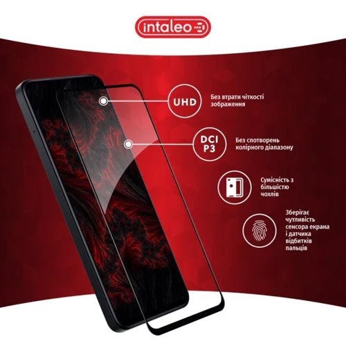 Аксессуар для смартфона Intaleo Tempered Glass Full Glue Black for Xiaomi Redmi 12: Тип защитное стекло