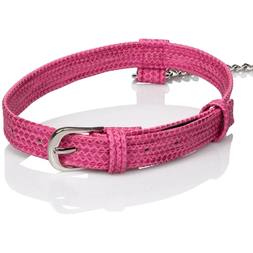CalExotics Tickle Me Pink Collar w Leash - дизайнерский ошейник с поводком