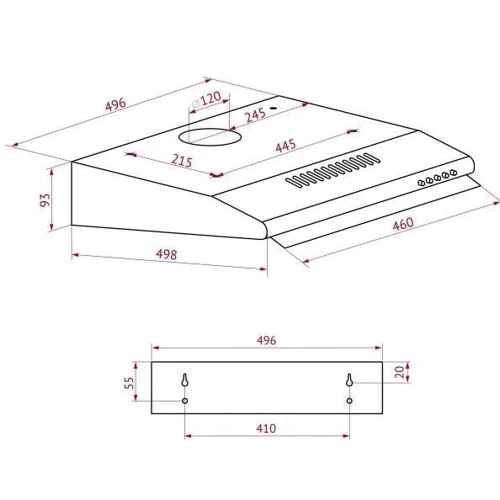 Вытяжка Perfelli PL 5144 WH LED: Тип воздухоочистителя Рециркуляция, Отвод