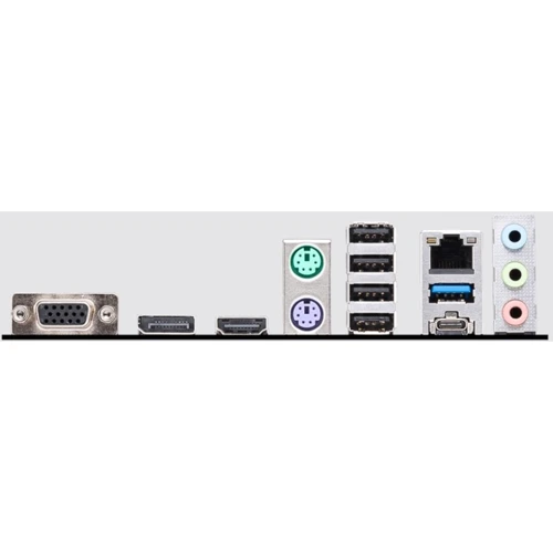 MSI PRO B760M-P DDR4: Роз'єми на задній панелі USB Type-C, HDMI, Ethernet RJ-45, DisplayPort, USB 3.2 Gen 1, USB 2.0