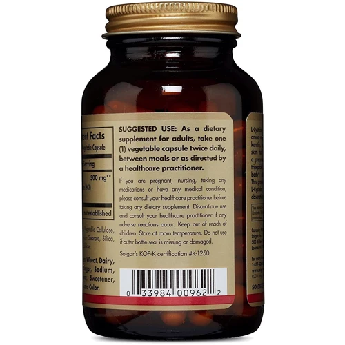 Solgar L-Carnitine 250 mg 90 Vegetable Capsules L-Карнітін: Тип L Карнитин