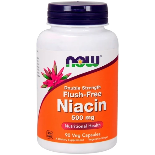 Now Foods Flush-Free Niacin 500 mg Double Strength 90 Veg Capsules (NF0498)
