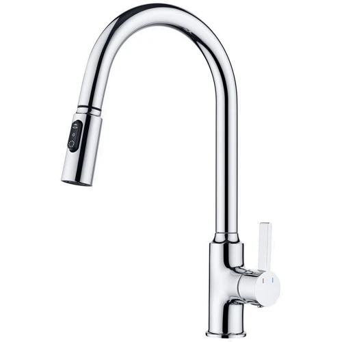 Смеситель для кухни Lefton Copper Kitchen Pull-Down Faucet with 3 Water Outlet Modes-KF2204 Chrome
