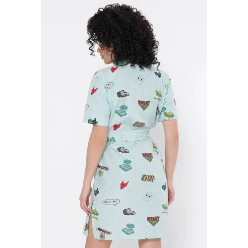 Платье FashionUp PL-1767H-42 42 зеленое повседневное до середины бедра: Состав Хлопок