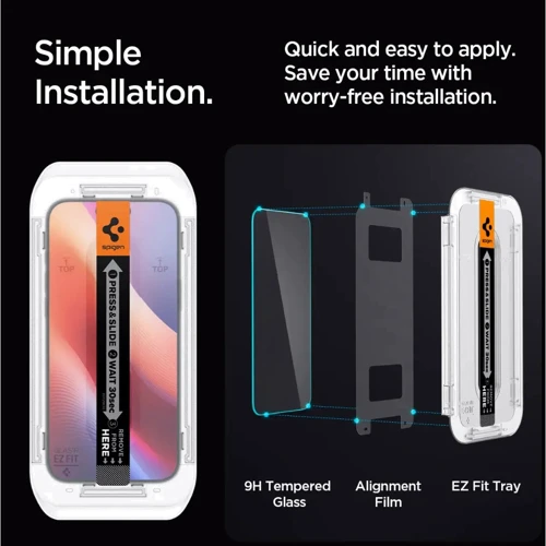 Защитное стекло для iPhone Spigen Tempered Glass EZ FIT GLAS.tR SLIM 2 Pack (AGL07907) for iPhone 16 Pro Max фото 6