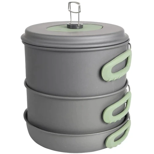 Набор посуды Bo-Camp Explorer XL 4 Pieces Hard Anodized Grey/Green (2200249) (DAS302116) фото 10