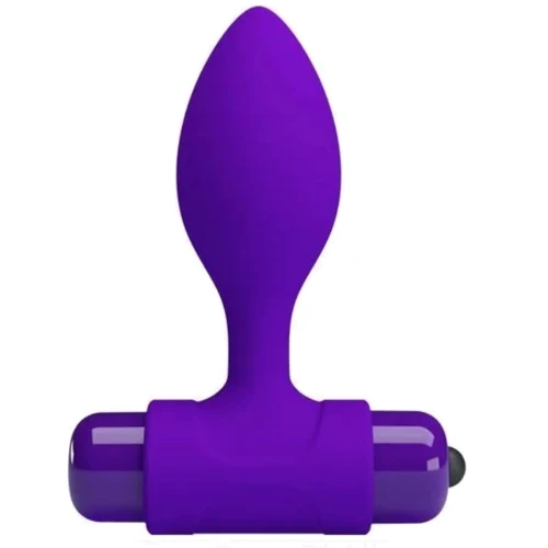 Анальная пробка с вибропулей LYBAILE Pretty Love Vibro Butt Plug (фиолетовая)