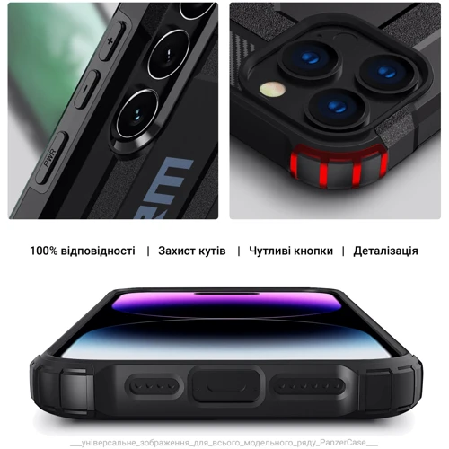 Чехол для телефонов ArmorStandart Panzer Black for Samsung S928 Galaxy S24 Ultra (ARM75616): Материал TPU (термополиуретан) и поликарбонат