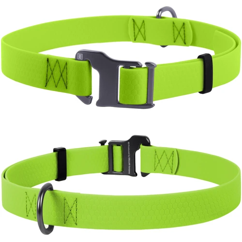 Ошейник WAUDOG Waterproof водостойкий, пряжка крючок 25 мм 35-70 см салатовый (27195)