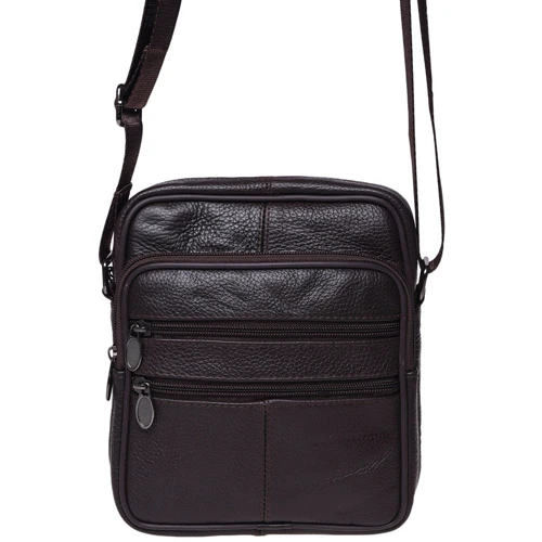 Мужская сумка через плечо Borsa Leather темно-коричневая (K14012-brown): Пол Мужской