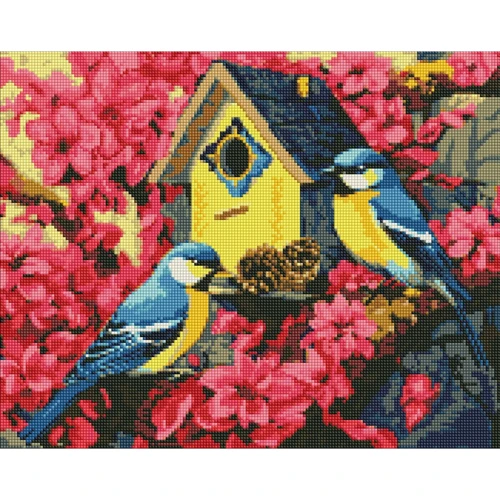 Алмазна мозаїка Ідейка Затишна шпаківня ©art_selena_ua AMO7847 40х50 см