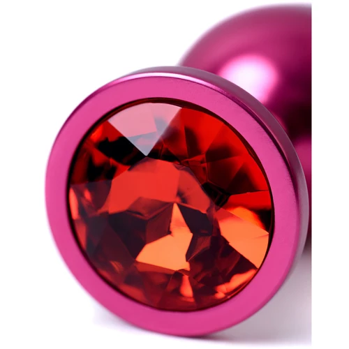 Анальная пробка с кристаллом Metal By Toyfa Burgundy Anal Plug Ruby