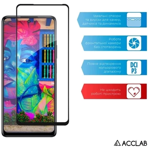 Аксессуар для смартфона ACCLAB Tempered Glass Full Glue Black for Xiaomi Redmi Note 13 Pro 5G: Цвет черный