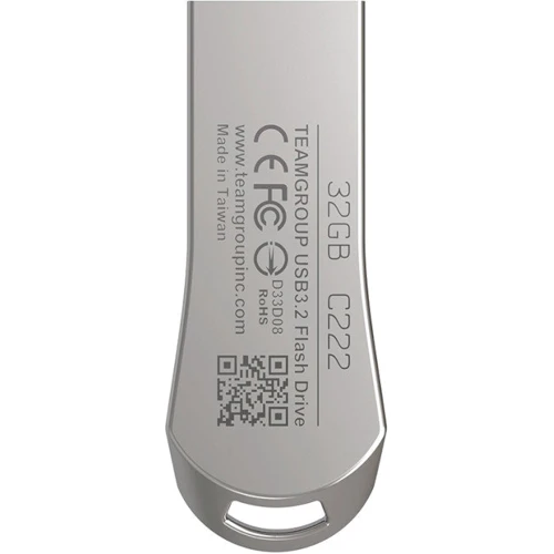 USB-флешка Team 32GB C222 USB 3.2 Silver (TC222332GS01): Вес 8 г