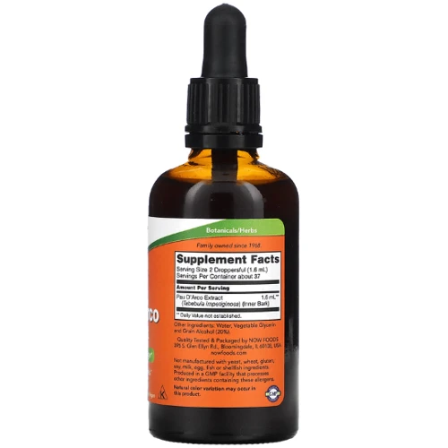 Now Foods Pau D 'Arco Extract Кора муравьиного дерева По Д'арко 60 мл: Форма выпуска Жидкость