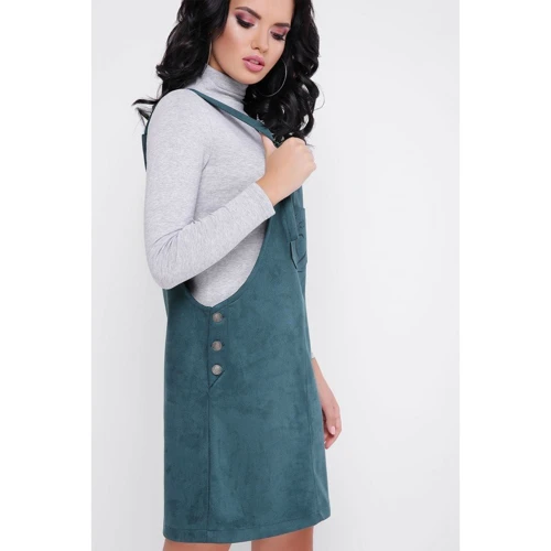 Сарафан FashionUp SRF-1645A-48 48 зеленый повседневный до середины бедра: Вид Сарафаны