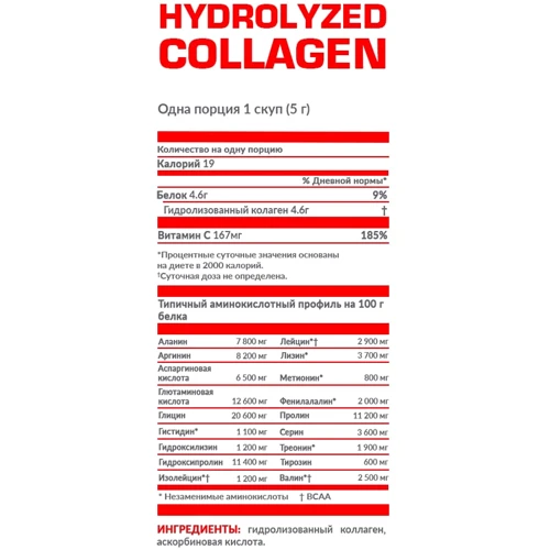 Nosorog Hydrolyzed Collagen Гидролизованный Коллаген 400 грамм: Тип Коллаген