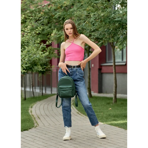 Жіночий рюкзак Sambag Brix KSH зелений (11311007): Тип ручки Плечевой ремень, Короткая ручка