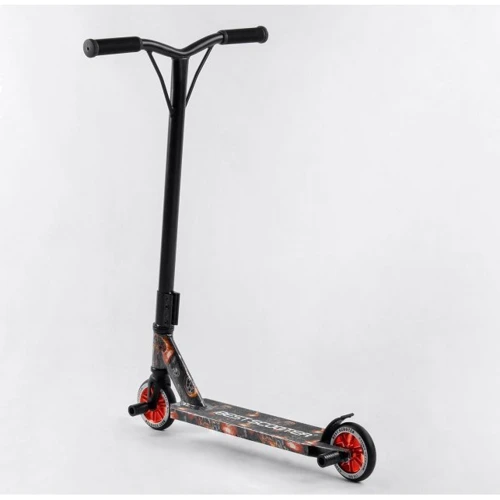 Самокат трюковий Best Scooter чорно-червоний (48009): Матеріал коліс полиуретан