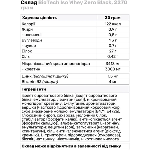 Протеин BiotechUSA Iso Whey Zero Black 2270 g /75 servings/ Strawberry: Вид Сывороточные