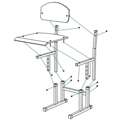 Комплект парта + стільчик - трансформери Сектор Лучик