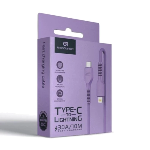 Кабель ArmorStandart Cable USB-C to Lightning 3A 1m Purple (ARM65290) фото 4