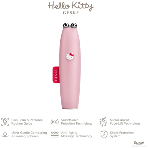 Микротоковая ручка для подтяжки кожи лица GESKE MicroCurrent Face-Lift Pen 6в1 by Hello Kitty pink (HB0251)