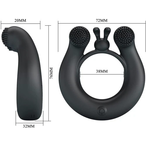 Эрекционное виброкольцо LYBAILE Pretty Love - DAHLIA Vibrant Penis Ring BLACK (BI-210324)