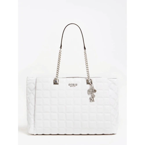 Женская сумка тоут Guess Kamina Girlfriend Tote белая (HWVY8111230-WHI)