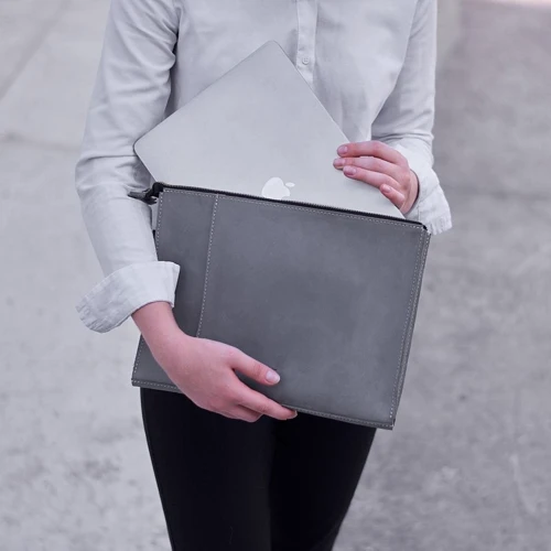 Сумка для ноутбука INCARNE Handmade New Zipper Gray for Laptop: Форм-фактор індивідуальний пошив